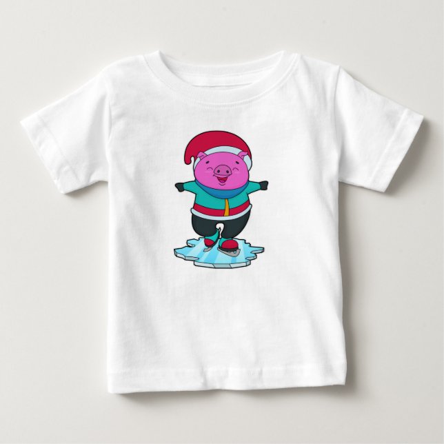 Gris vid isfärdsskidor med isskal och hatt t shirt (Framsida)