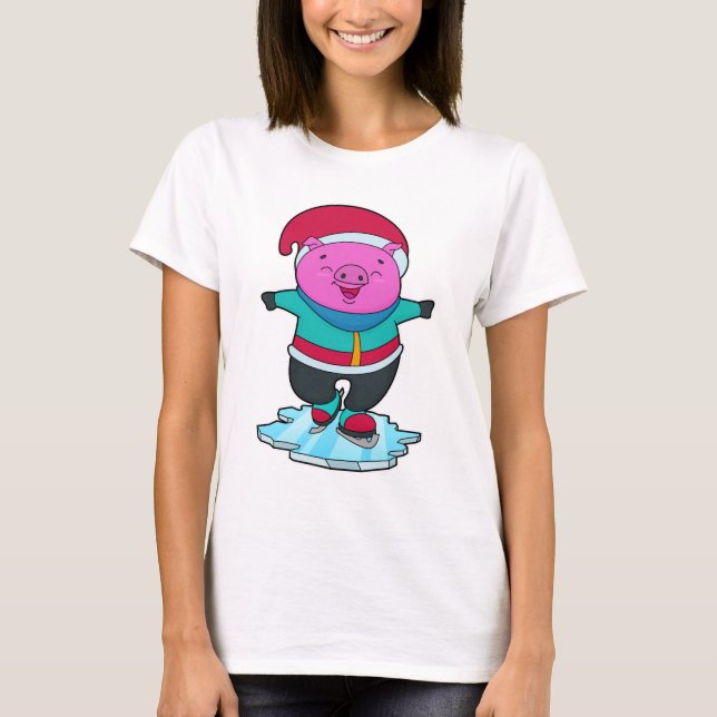 Gris vid isfärdsskidor med isskal och hatt t shirt (Framsida)