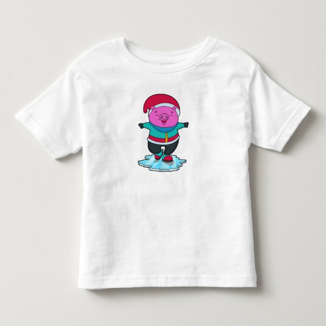 Gris vid isfärdsskidor med isskal och hatt t shirt (Framsida)