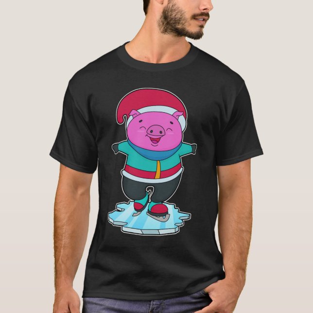 Gris vid isfärdsskidor med isskal och hatt t shirt (Framsida)