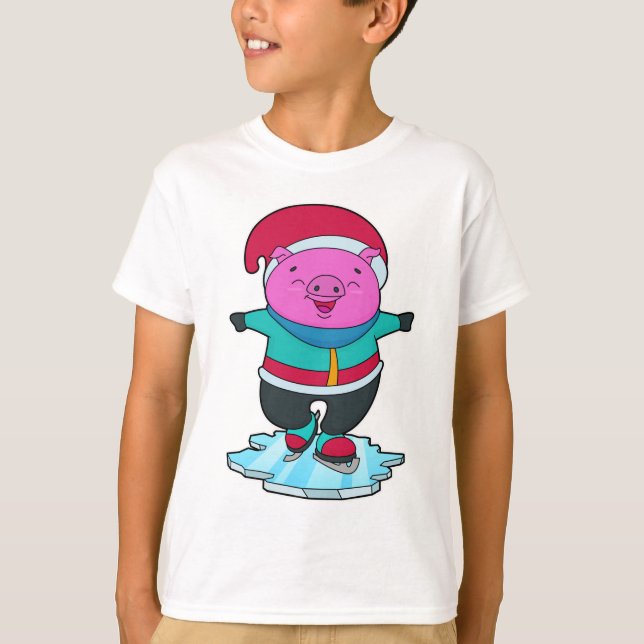 Gris vid isfärdsskidor med isskal och hatt t shirt (Framsida)