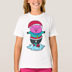 Gris vid isfärdsskidor med isskal och hatt t shirt