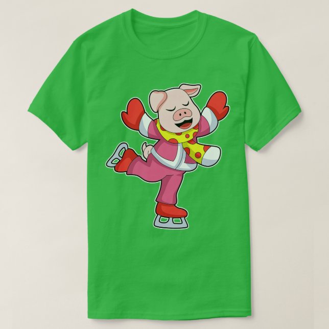 Gris vid isfiske med isskiffer t shirt (Design framsida)