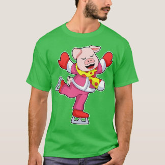 Gris vid isfiske med isskiffer t shirt