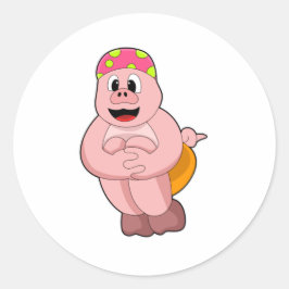 Gris vid jumpning till Vatten Runt Klistermärke