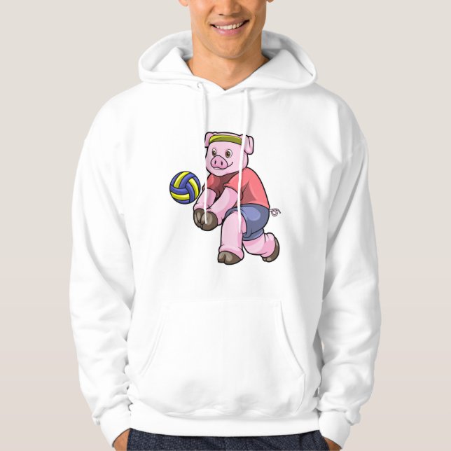 Gris vid sport med Volleyball Hoodie (Framsida)