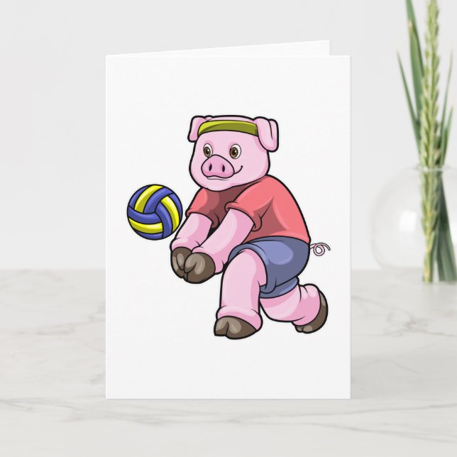 Gris vid sport med Volleyball Kort (Framsida)