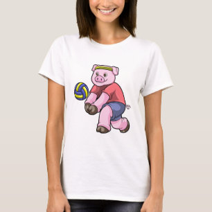 Gris vid sport med Volleyball T Shirt