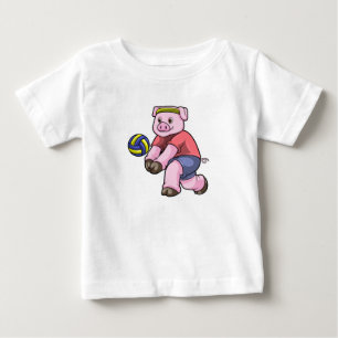 Gris vid sport med Volleyball T Shirt