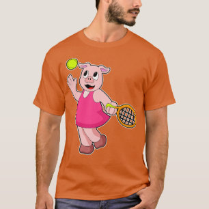 Gris vid Tennis med Tennis racket 1 T Shirt