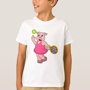 Gris vid Tennis med tennis racket T Shirt