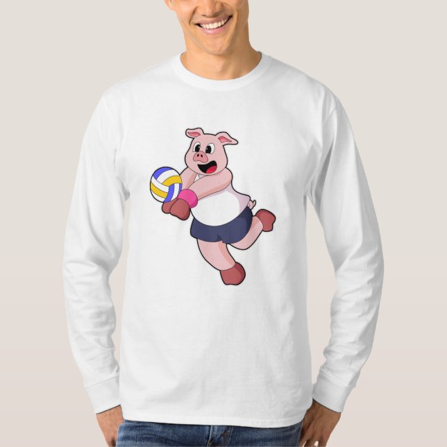 Gris vid Volleyball Sports T Shirt (Framsida)