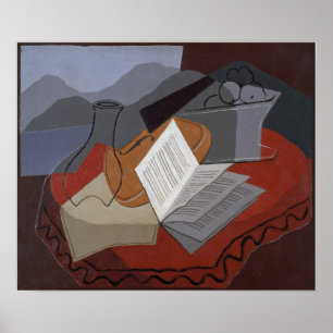 Gris - Violin Före ett öppet fönster 1926 Poster