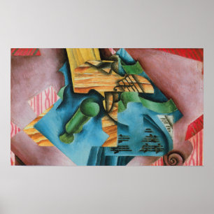Gris - violin och glas poster