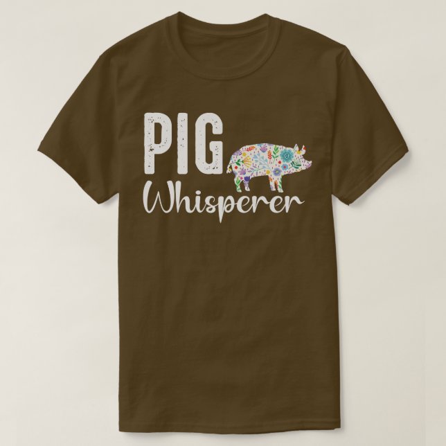 Gris whisperer Farmer t och Funny BBQ Piggy Älskar T Shirt (Design framsida)