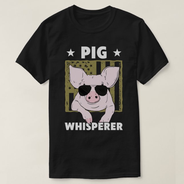 Gris Whisperer Gris Design För manar Hog-farmer T Shirt (Design framsida)