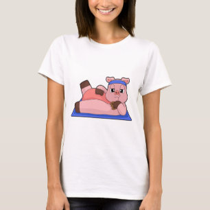 Gris Yoga Fitness Gymnastik T Shirt