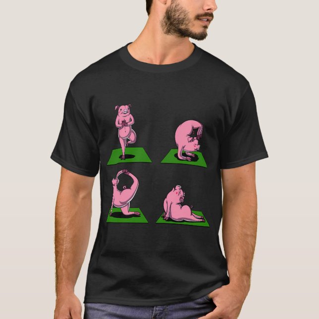 Gris Yoga Träning T Shirt (Framsida)