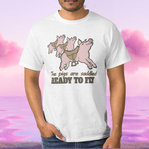Grisar är ett tungt redo att flyga med roligtens t-shirt
