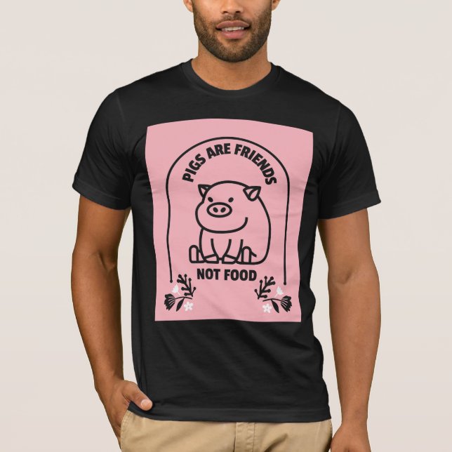 GRISAR ÄR VÄNNER SOM INTE ÄR LIVSMEDEL GRIS VEGAN  T SHIRT (Framsida)