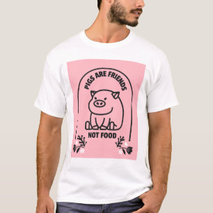 GRISAR ÄR VÄNNER SOM INTE ÄR LIVSMEDELSVEGAN T-SHI T SHIRT
