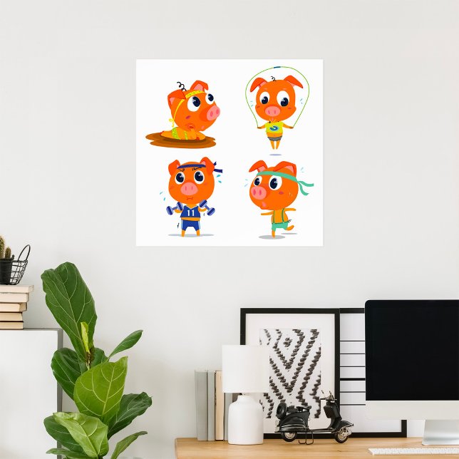 Grisar arbetar ut poster (Skapare uppladdad)
