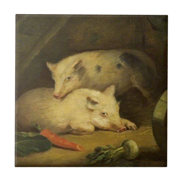 Grisar av George Morland Kakelplatta (Framsidan)