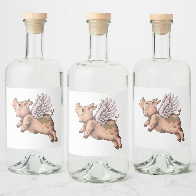Grisar Fly Spritflaskor Etikett (Flaskor)