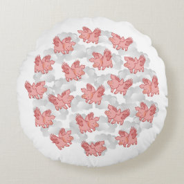 Grisar flyger anpassningsbar kudder rund kudde