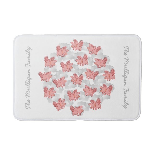 Grisar flyger beställnings- badmattor badrumsmatta (Framsidan)