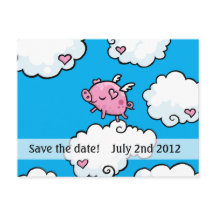 grisar flyger save the date vykort