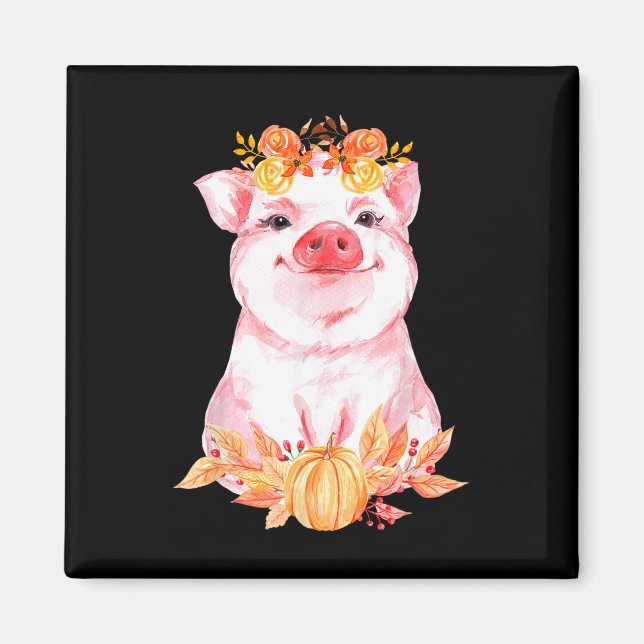 Grisar för populär Cute Gris Blommigt, höstfälla l Magnet (Framsidan)