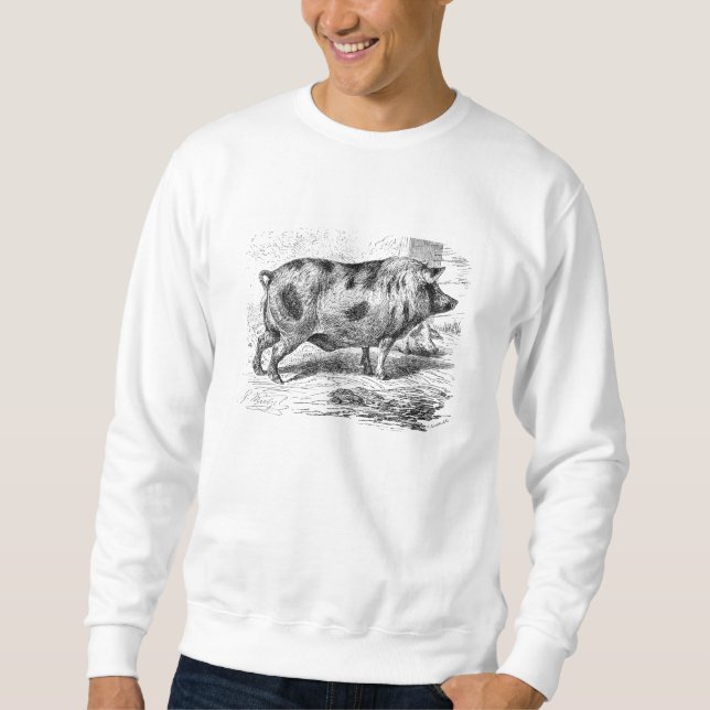 Grisar för Swine för gris för svart vit för Sweatshirt (Framsida)