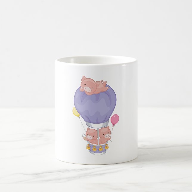 Grisar i en Luftballong Kaffemugg (Skapare uppladdad)