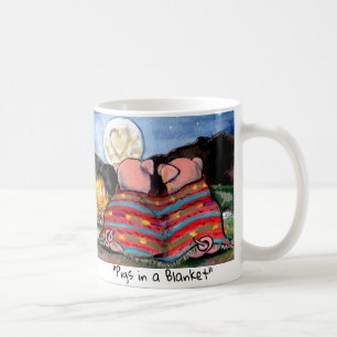 Grisar i en Måne Stars Art i Blanket Romantic Nat Kaffemugg