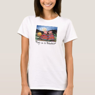 Grisar i en Måne Stars Art i Blanket Romantic Natt T Shirt