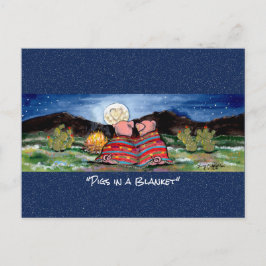 Grisar i ett vykort för våtfärgning med vevett och