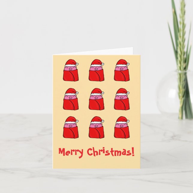 Grisar i jullkort för filtar helgkort (Framsida)