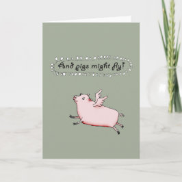Grisar kan flyga, Rosa Gris med vingar, humor. Kort