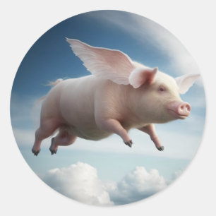 Grisar kommer att flyga! runt klistermärke