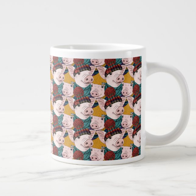 Grisar med Hats Mönster Jumbo Mugg (Höger)