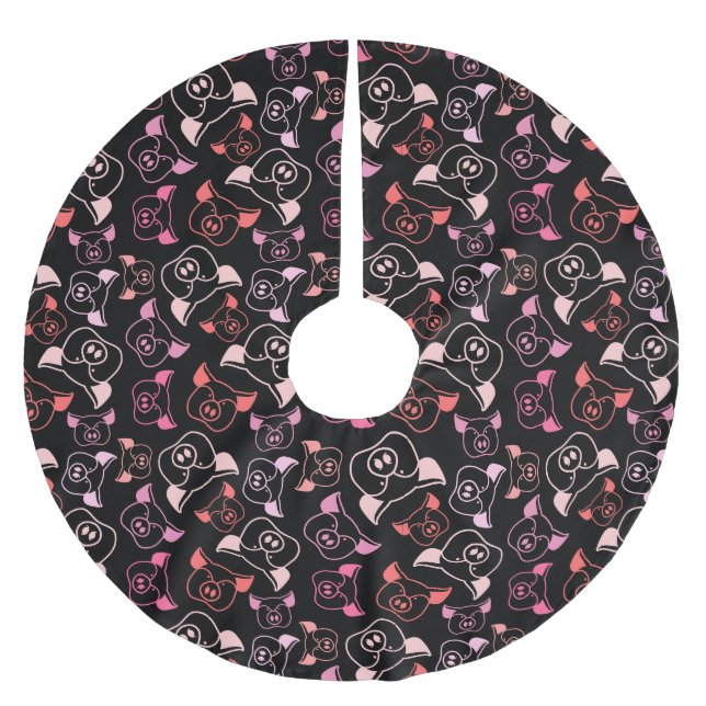 Grisar Mönster Julgransmatta Borstad Polyester (Framsidan)