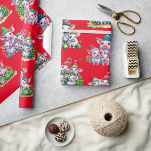 Grisar om rödjulsskjul presentpapper