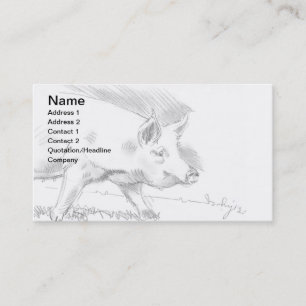 Grisen ritar teckningen skissar bonden visitkort