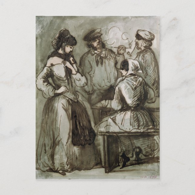 Grisetter och arbetare vykort (Framsida)