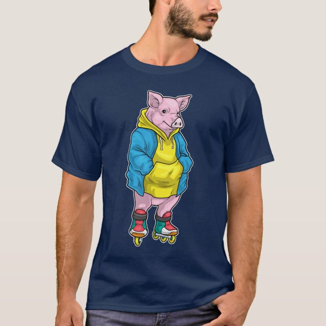 Grisfärdig inlines rullskridskor Sport T Shirt (Framsida)
