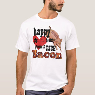 Grisfrikopplade grisar Bacon Söt gris och hjärta T-shirt