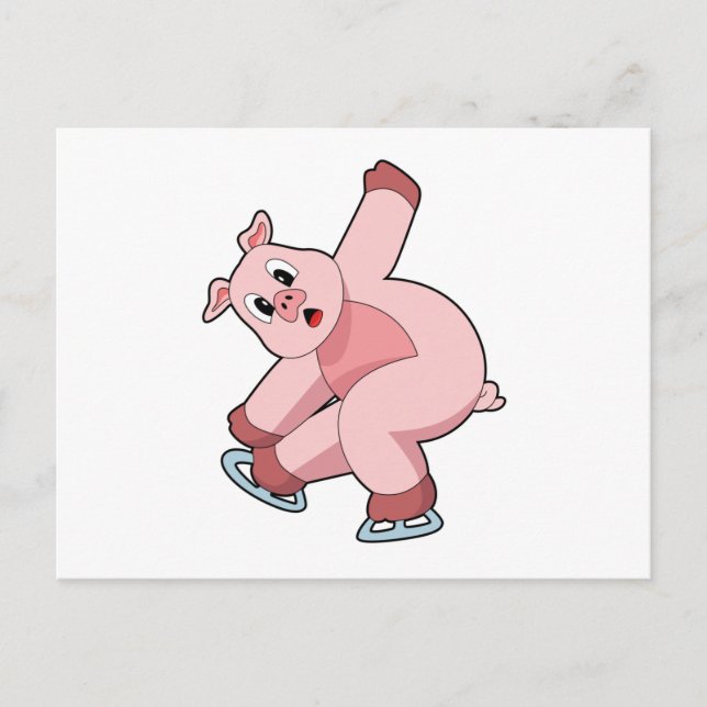 Grisfrittåkning Is skate Vykort (Framsida)