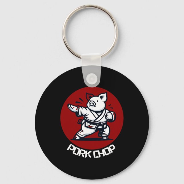 Griskött Karate Gris Rolig Puns Kampsport  Nyckelring (Framsida)