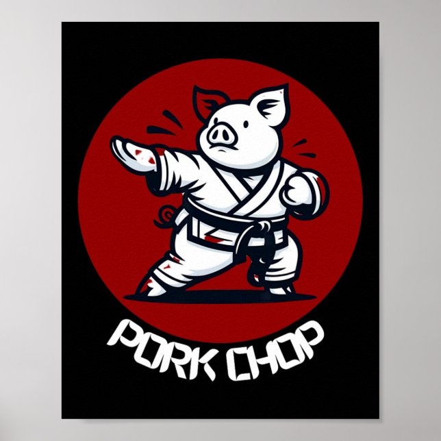 Griskött Karate Gris Rolig Puns Kampsport  Poster (Framsidan)